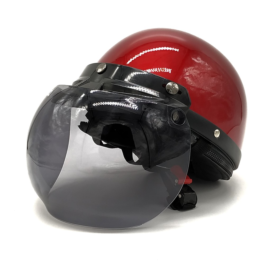 Helm Chips Premium + Kaca Bogo Bubble Original (Helm Retro/Helm Chip/Helm Vespa/Helm Bogo)