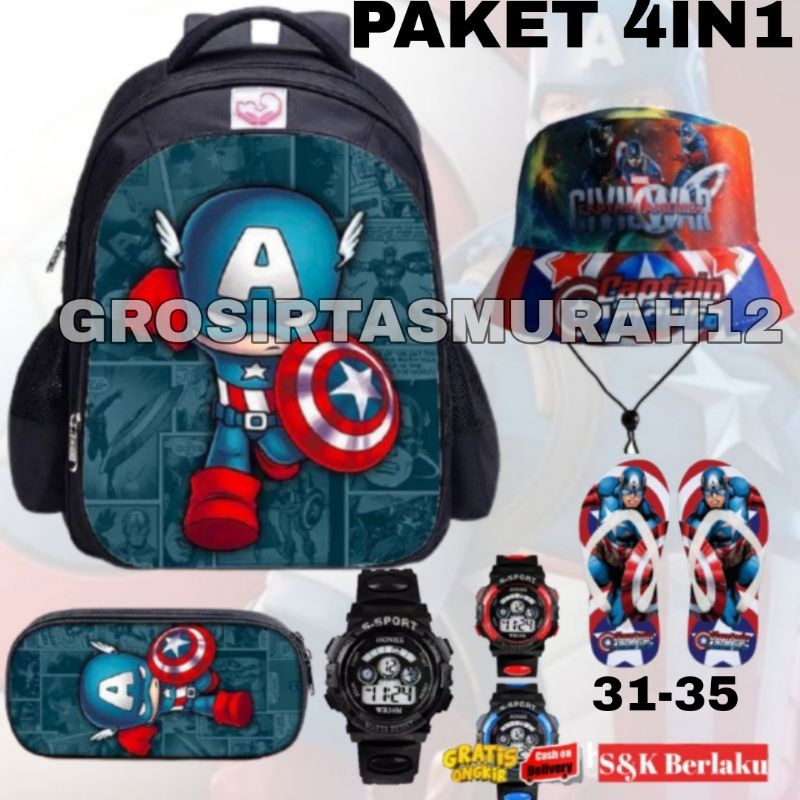 COD Tas Ransel Sekolah Anak laki laki TK SD PAUD Karakter super Hero