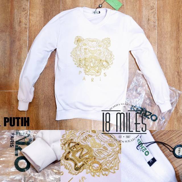 white and gold kenzo jumper