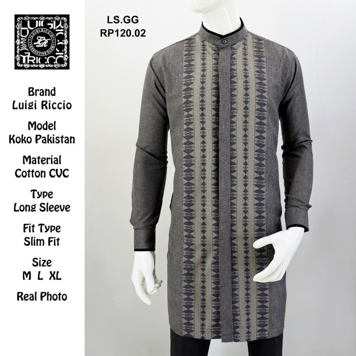 Baju Koko Pria Luigi Riccio Pakistan Slimfit Ori