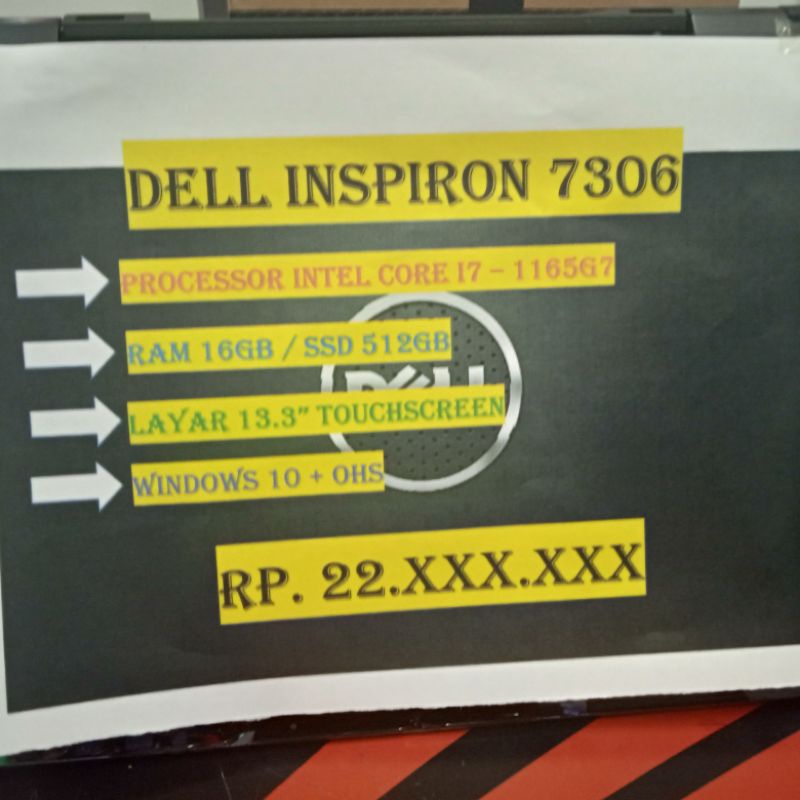 DELL INSPIRON 7306 I7 1165G7 16GB SSD 512GB