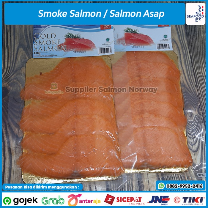 

Ikan Asap - Smoke Salmon Slice Ikan Salmon Fillet Salmon Asap 150Gr