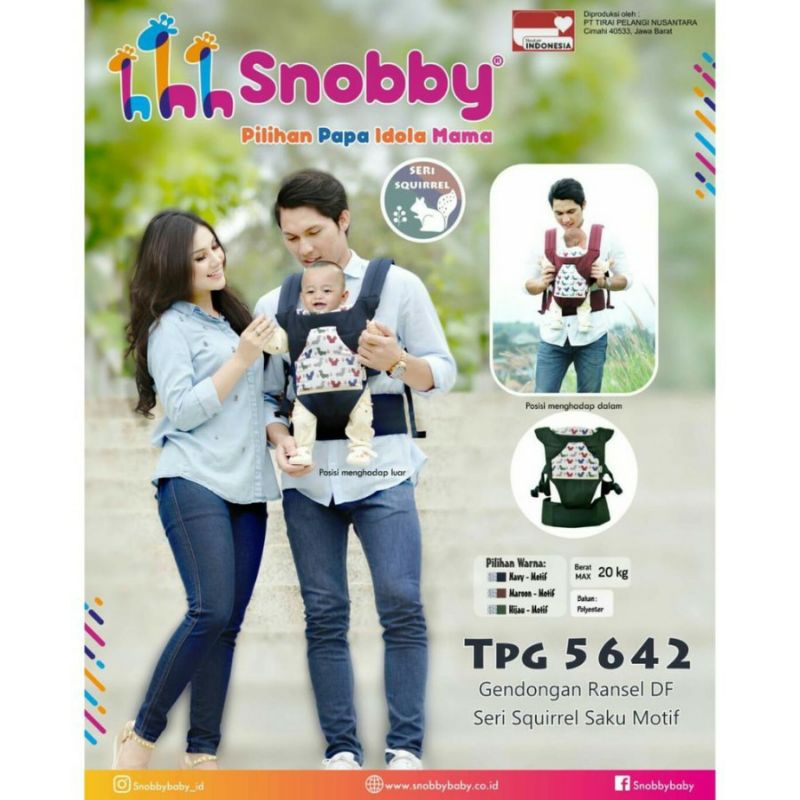Gendongan Bayi / Gendongan Bayi Depan Snobby Squirrel Series Saku Motif TPG 5642