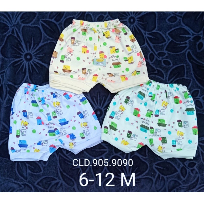 6PCS Celana pendek bayi 3-24bulan / Celana pendek bayi katun / Celana bayi unisex