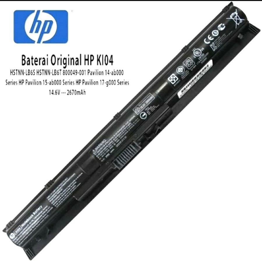 Baterai Original HP 14-AB 15-AB 15-AG HSTNN-LB6S HSTNN-LB6T KI04 Pavilion