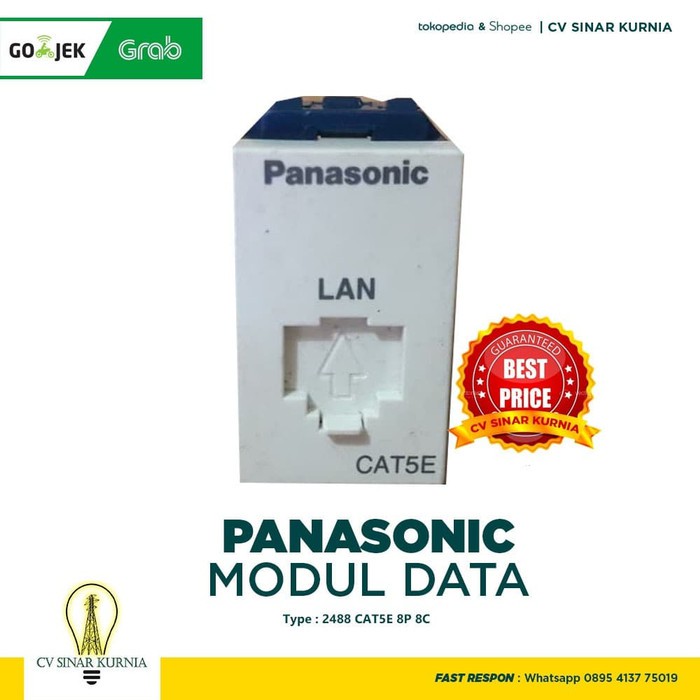 Panasonic Saklar Jack Modul Data CAT5E 8P 8C (WEJ-2488)