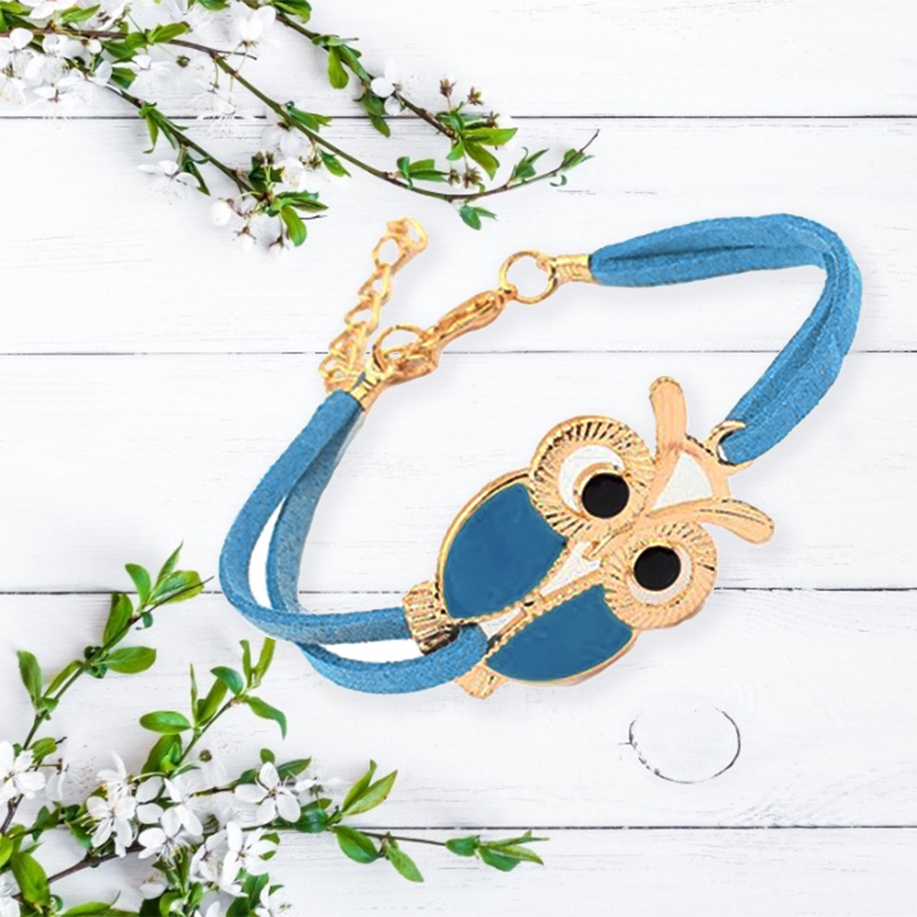 canaan Bracelet Retro Double Layer Owl Pendant Alloy Women Bracelet for Party