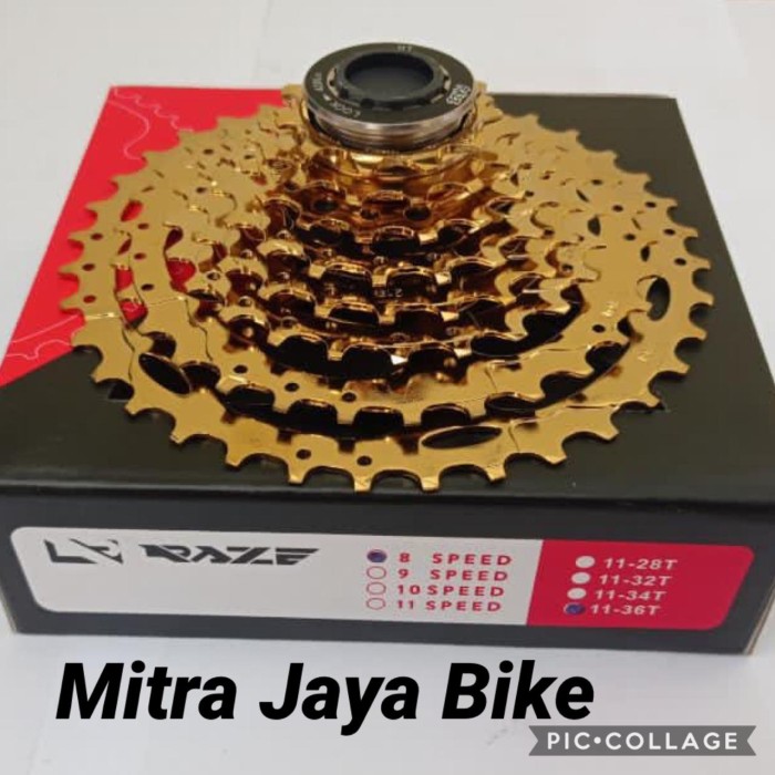 SPROCKET CASSETTE RAZE 8SPEED 11-36T GOLD
