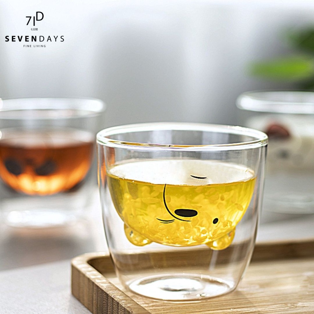 [ SEVENDAYS ] Double Wall Glass Mug We Bare Bears / Gelas Mug Unik We Bare Bears