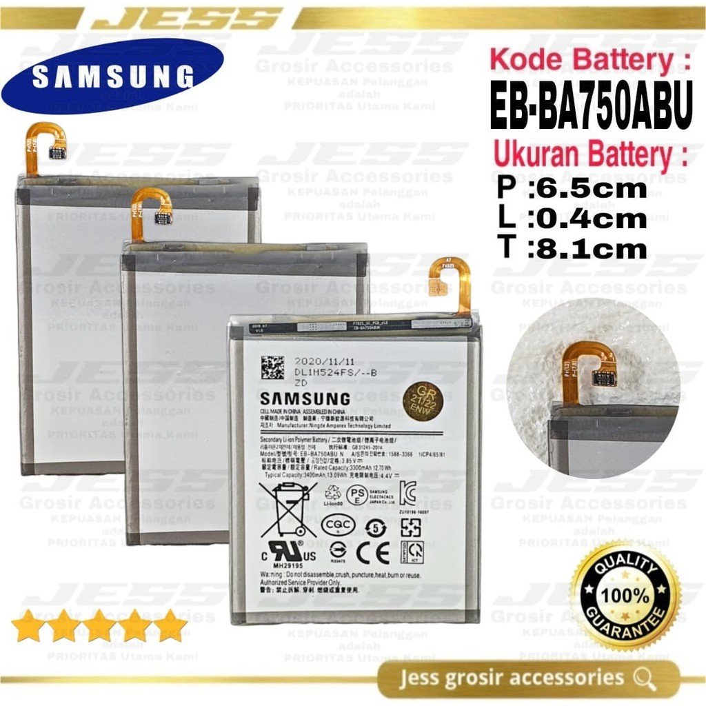 Baterai Battery Original Samsung Galaxy M10 &amp; M105F &amp; SM-M105F &amp; A10 &amp; A105F &amp; SM-A105F &amp; A7 2018 &amp; A750 &amp; SM-A750G Kode Batre EB-BA750ABU &amp; EB-BA750ABN