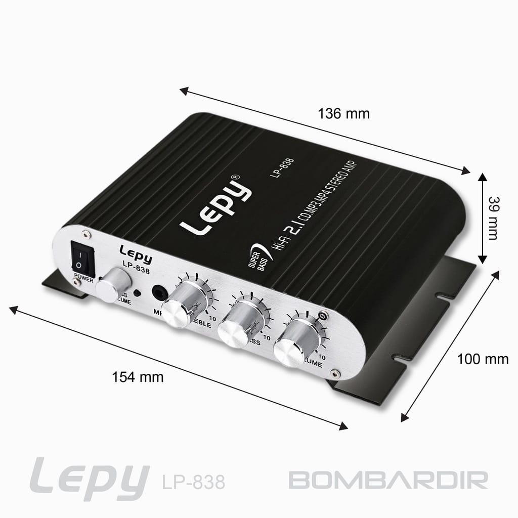 Lepy LP-838 Mini Stereo Amplifier Subwoofer