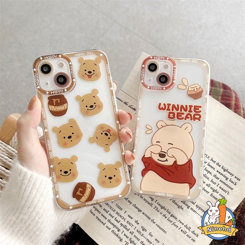 Casing Silikon Soft Case  Compatible for iPhone 14 13 12 11 Pro Max iPhone 11 Pro Max X Xr Xs Se 2020 Max 7 Plus iPhone 8 7 Plus Motif Beruang Madu Cartoon Honey Bear Soft TPU Silicone Precision Hole Phone Case Back Cover