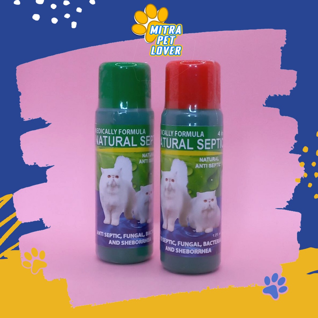 SHAMPO KUCING ANTI RONTOK - NATURAL SEPTIC SHAMPOO 125 ML ORIGINAL - MENGATASI JAMUR BAKTERI KUTU KETOMBE PADA CAT KITTEN KITY PET ANIMAL HEALTHCARE AND VETERINARY TAMASINDO OBAT KESEHATAN DAN VITAMIN TERNAK HEWAN BINATANG PELIHARAAN MITRAPETLOVER