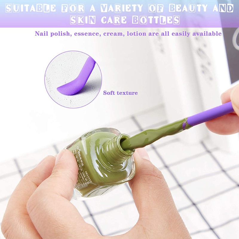 Siy 4x Silicone Mini Spatula Jar Scraper Scoop Tip Spatula Panjang Botol Kosmetik