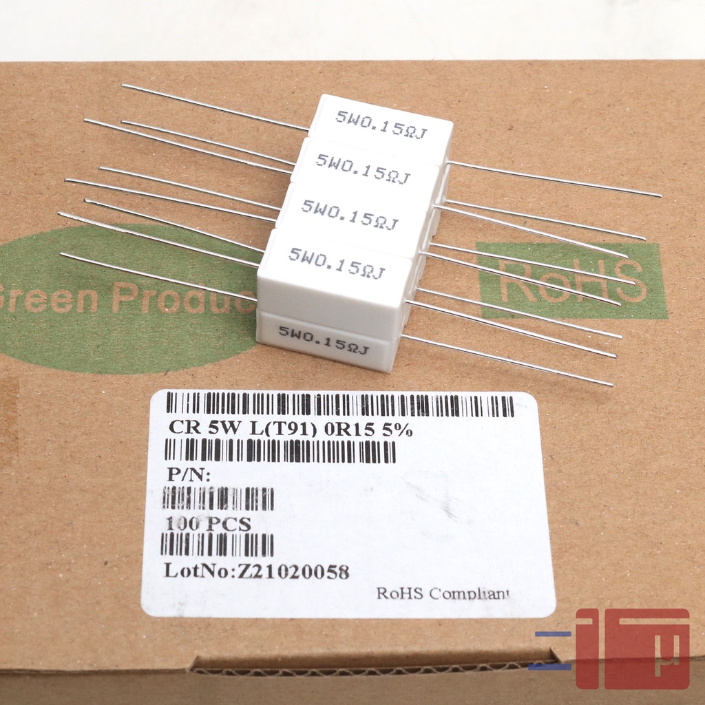 Resistor Kapur 0.15R 0.15 Ohm 5W Taiwan Kaki Tembaga