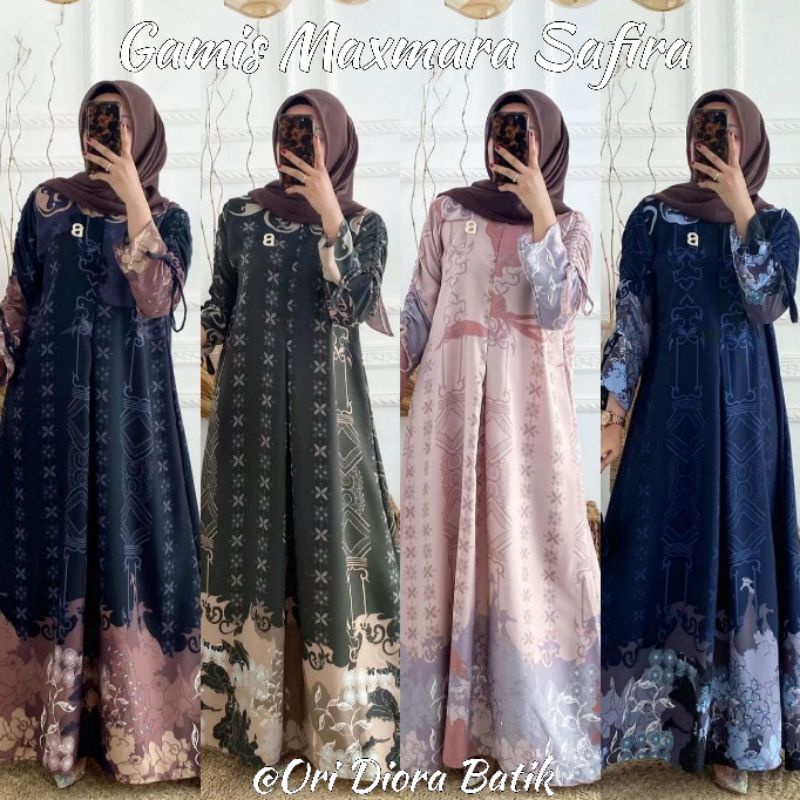 Gamis Maxmara Prada Crepe Safira Serut Mewah M/L/XL/XXL/JUMBO Premium Gamis Kondangan Terbaru