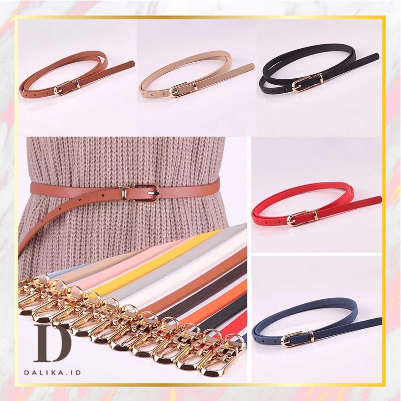 Ikat Pinggang Belt Korea Bahan Kulit PU Simple dengan Buckle Gesper Fashion Wanita Dalika