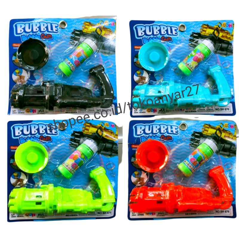 SH676 pistol bubble gatling gun / bubble blower machine / mainan mesin