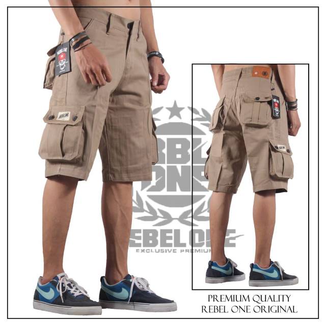 Celana cargo pendek twill / celana cargo pendek pria / celana pendek