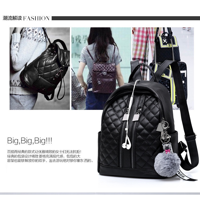 AND / COD / Tas Ransel Wanita Import Tas Punggung Wanita Motif Polos Tas Sekolah Perempuan Murah Backpack T246