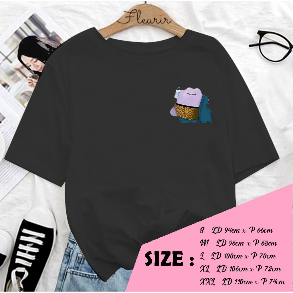 FLEURIR - KAOS DITTO MINUM WANITA DEWASA LENGAN PENDEK TEE OVERSIZE JUMBO