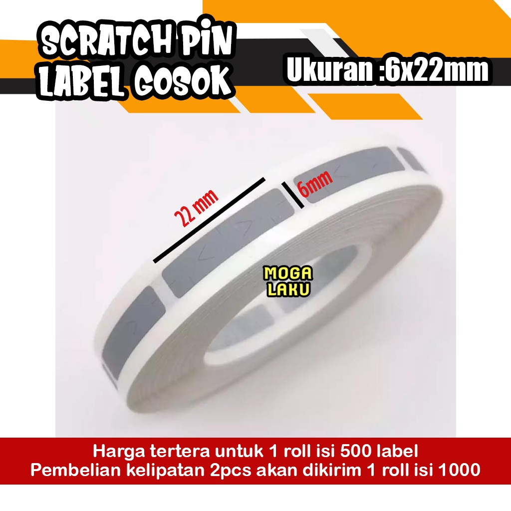 

6x22 Scratch off PIN label gosok pin penutup pin voucher sticker gosok 6x22