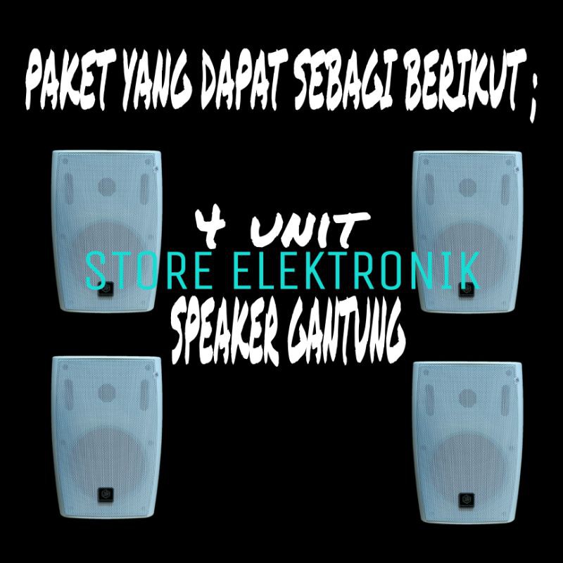 Paket Sound 5 in Cafe Dan Kantor Speaker White 4 Titik Ampli Bluetooth