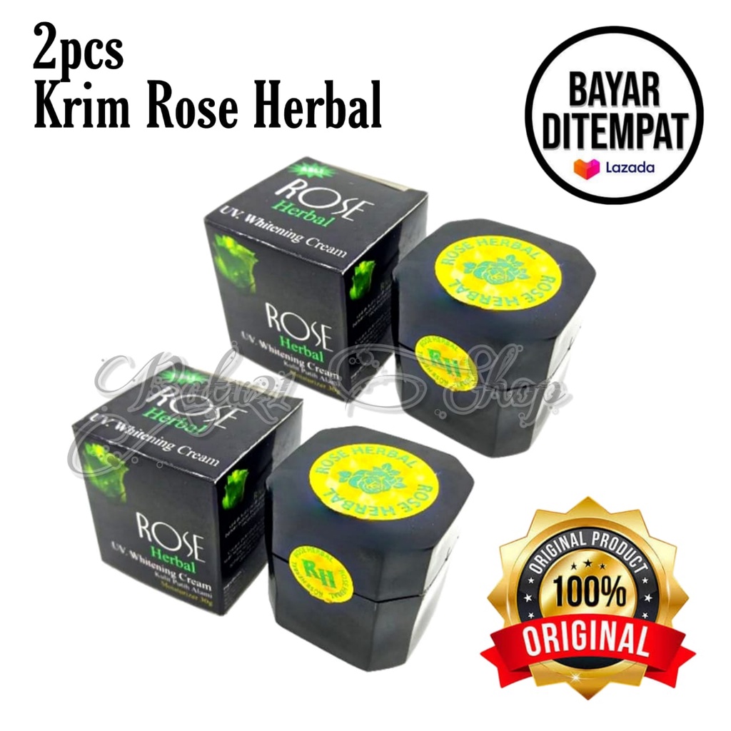 2pcs Cream Rose Herbal Herbal/Krim Wajah Siang dan Malam Rose Herbal