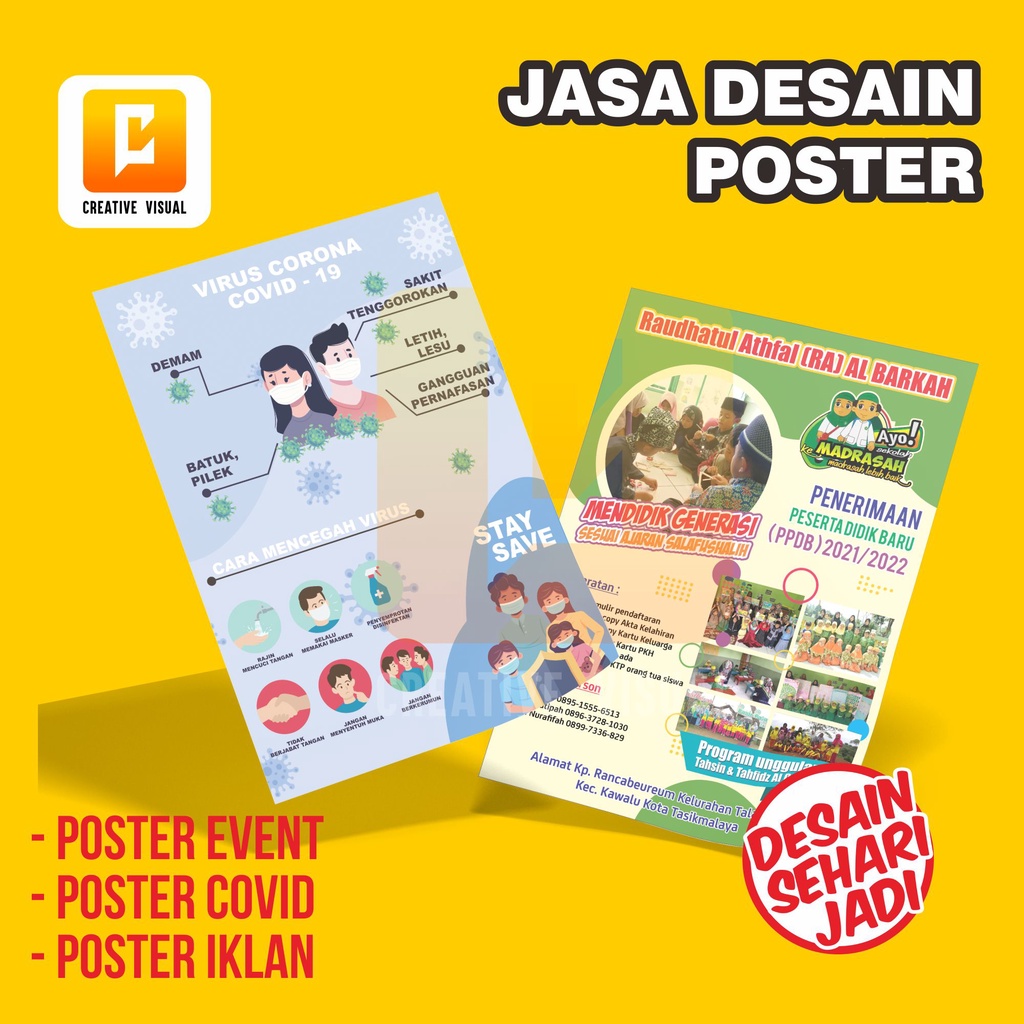 Jasa Desain Poster, Poster Event, Poster Covid, Poster Sekolah, Brosur Sekolah