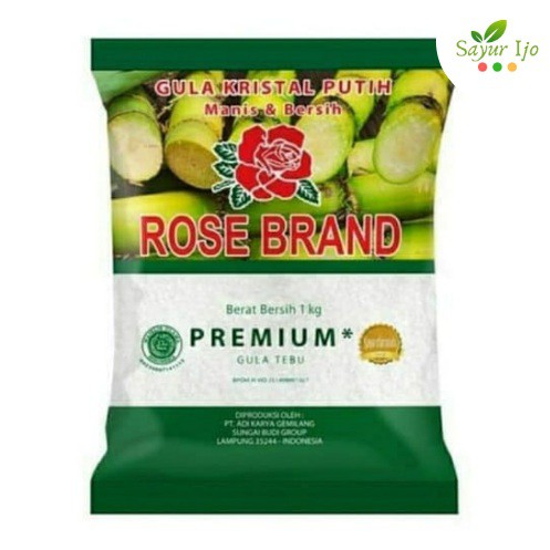 

Gula Putih Kristal Rose Brand 1 Kg Kemasan Premium Hijau Manis Bersih Best Quality Sugar