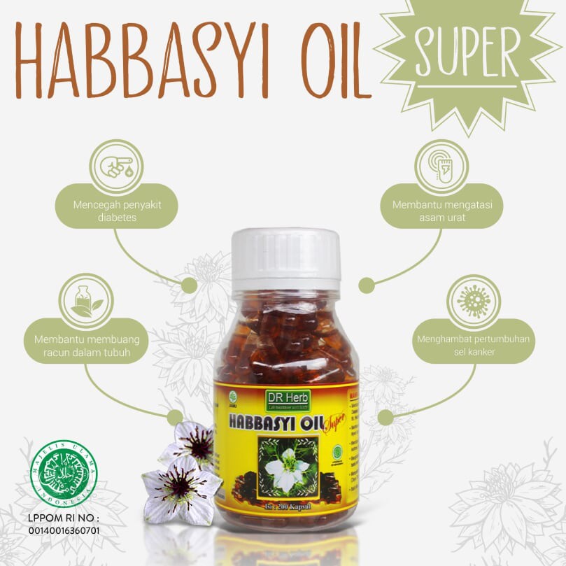 

Habbasyi Oil Super DR Herb isi 200 Kapsul ORIGINAL