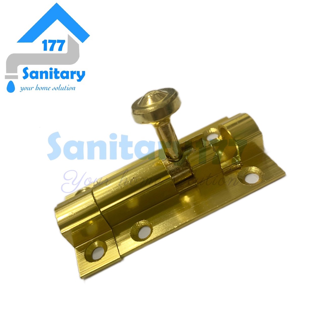 Grendel GOLD 2 inch aluminium - grender slop selop selot pintu jendela 2inch Pengunci pintu lock door kuning emas