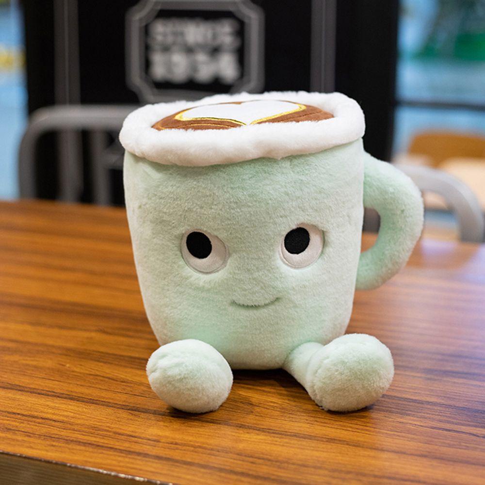 Needway   Cangkir Kopi Mainan Mewah Boneka Kawaii Plushie Lucu Cangkir Kopi Berbentuk Cangkir Kopi Boneka Mainan Lembut Jepang Matcha