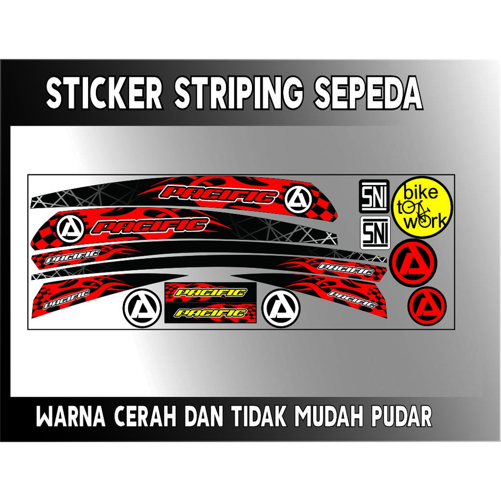 BIKE STRIPING STIKER ALL SEPEDA LIPAT PASIFIC CUSTOM ART STIKER