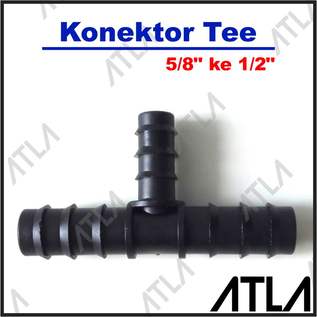 Konektor Tee T Selang 5/8" 16 mm ke Selang 1/2" 20 mm Nepel ICS021
