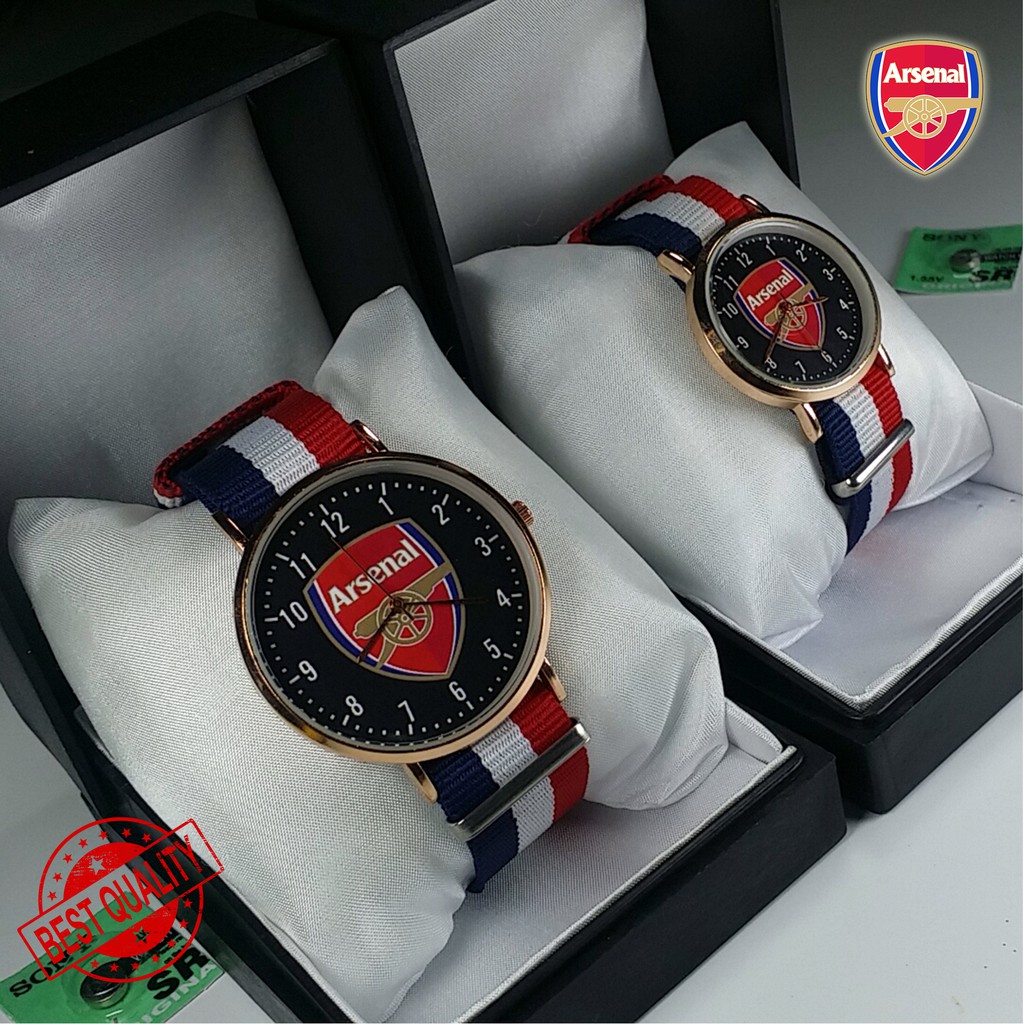 (LIMITED EDITION) JAM ARSENAL COUPLE TALI KANVAS (HITAM)