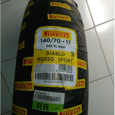 BAN MOTOR  PIRELLI DIABLO ROSSO SPORT 140/70 Ring 17 Tubeless