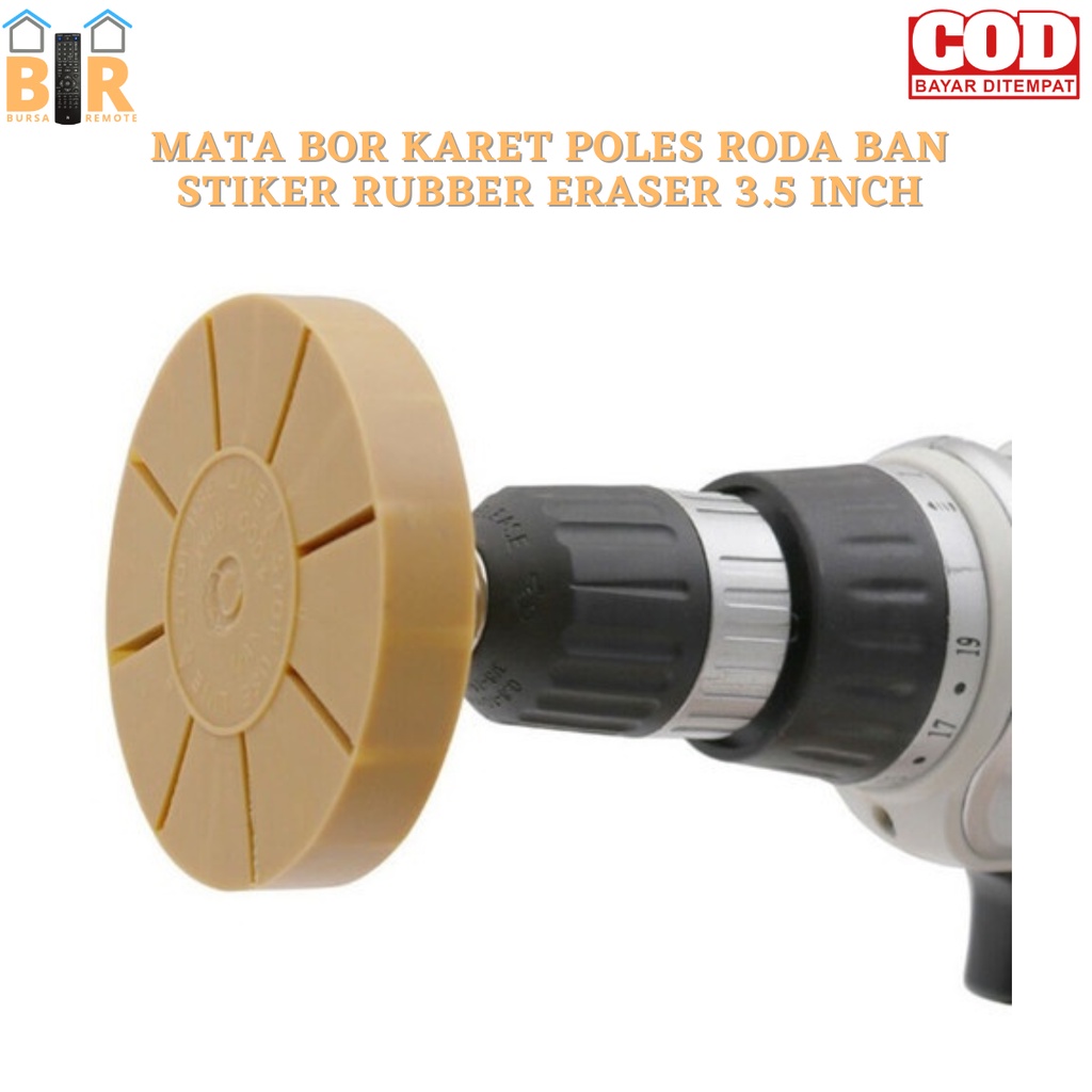 Mata Bor Karet Poles RODA BAN STIKER RUBBER ERASER 3.5inch