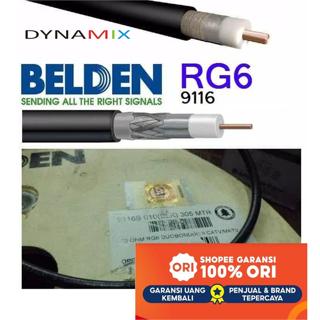 Kabel CCTV TV CATV Belden RG6 coaxial 9116S 305 meter | 100% dijamin ORIGINAL BELDEN