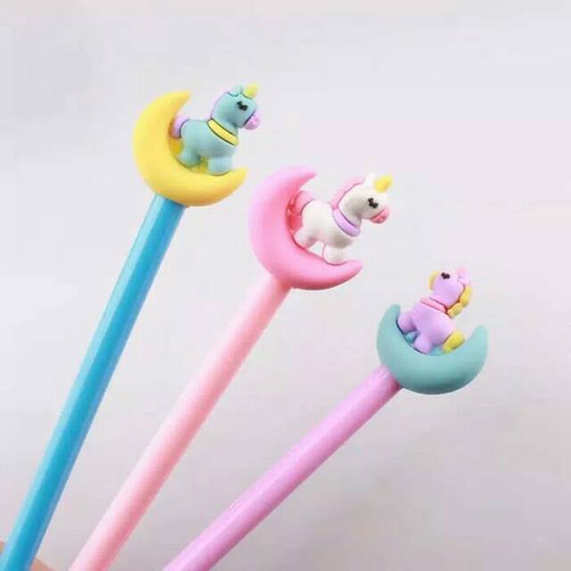 

Pulpen Gel karakter kuda pony bulan lucu