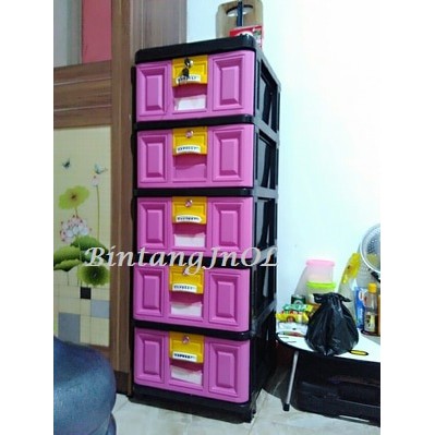 murah Lemari Plastik Napolly 5 Susun 5 Laci