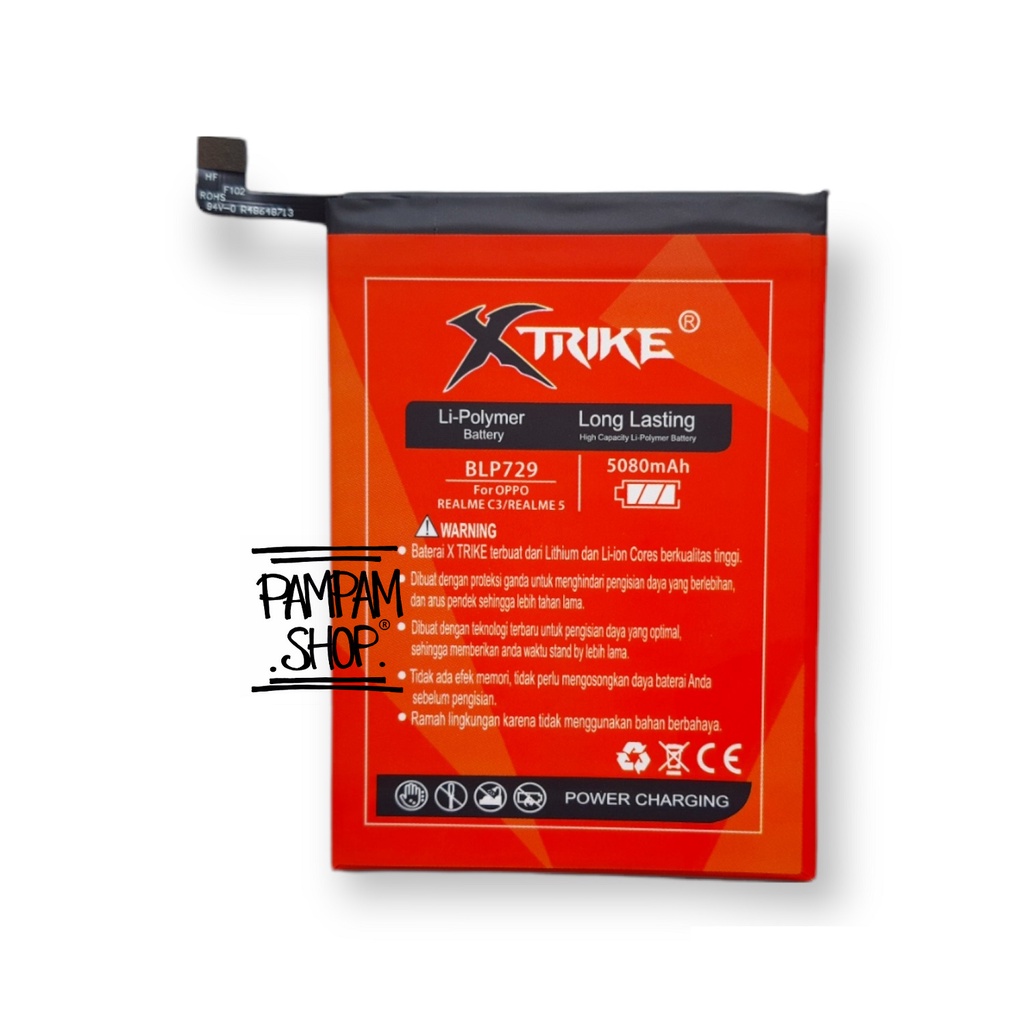 Baterai Xtrike Double Power Original Realme C3 5 5S 5i BLP729 Batre Batrai Battery HP Handphone BLP 729 Ori