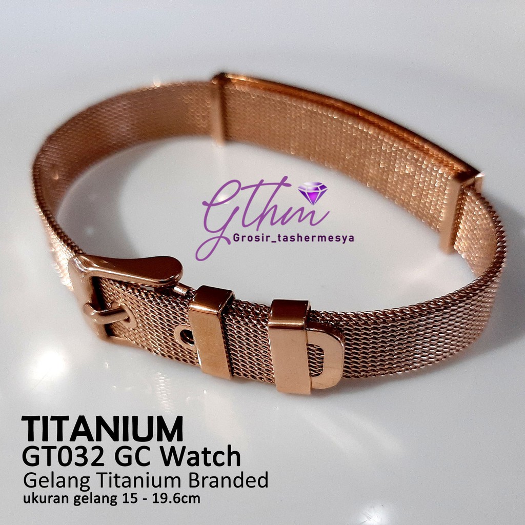 gelang titanium wanita gc peneng mirip jam  tangan keren mewah premium stainless steel 316L gt032