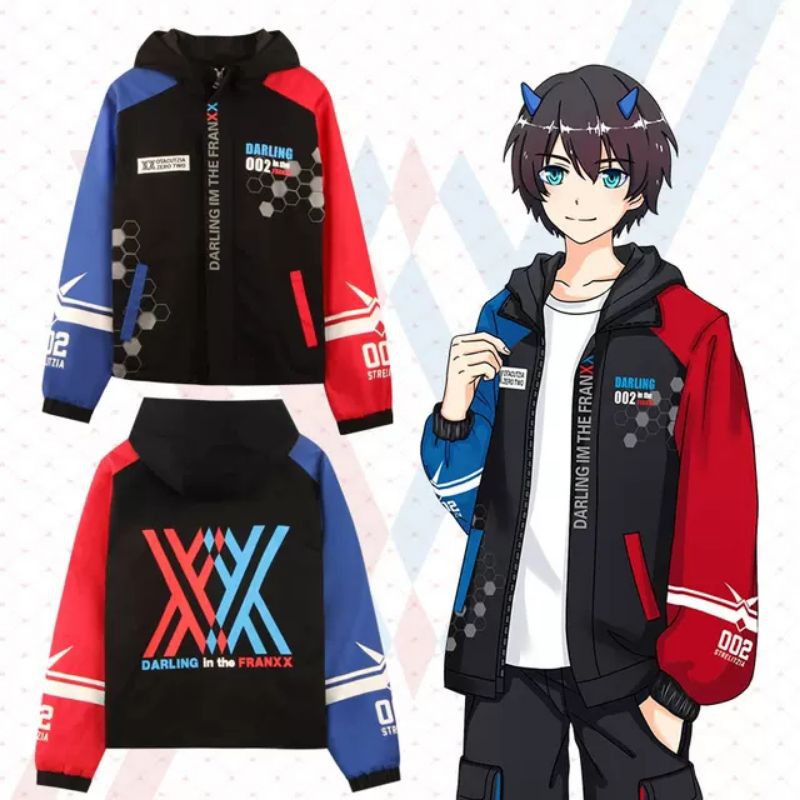 【AiVii】JAKET PARKA ZERO TWO DARLING IN THE FRANXXX UNISEX PRIA WANITA