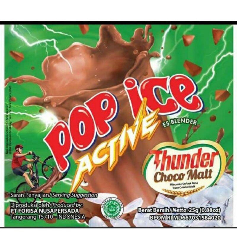 

POP ICE ACTIV THUNDER CHOCOMAL ECER/SACHET (MILO)