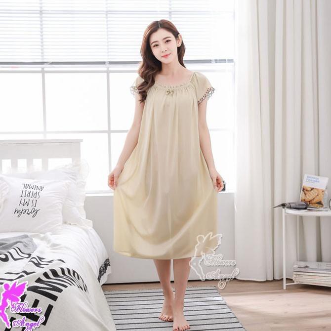 JJ629 Daster Baju Tidur Wanita Satin Jumbo Big Size Sexy Sleepwear