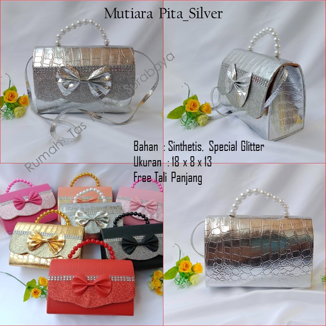 Tas Seserahan,Tas Souvenir,Tas Home Made ,Mutiara Pita_Silver