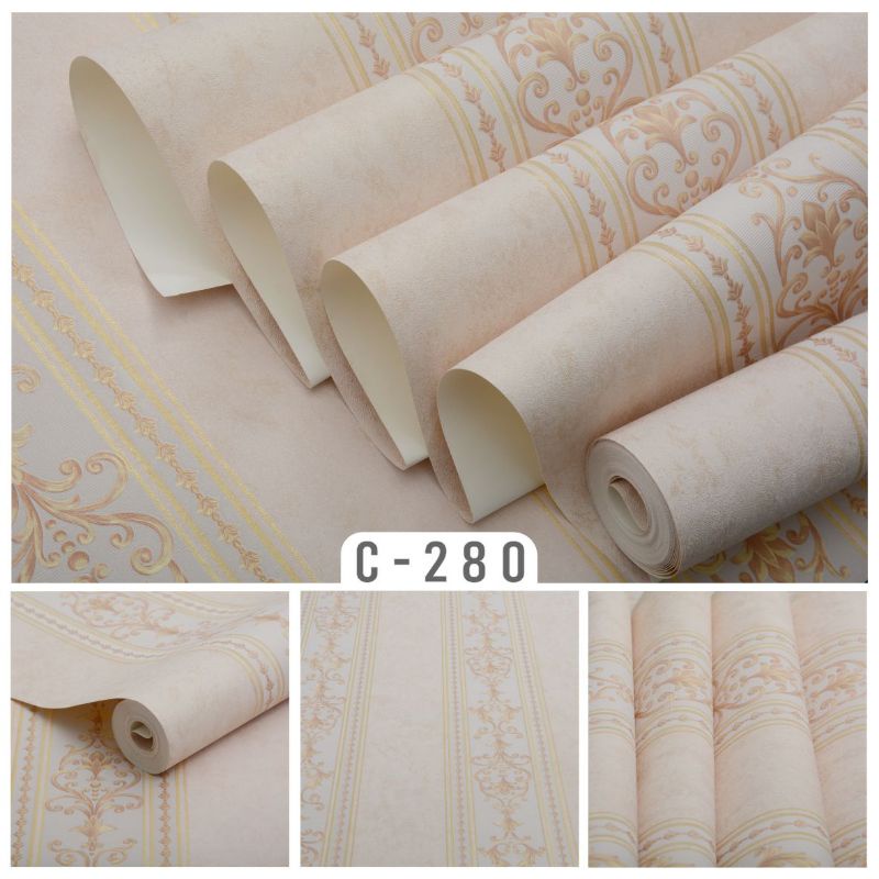 Wallpaper Dinding Vinyl Premium Kangbang Tebal, Bertekstur, Timbul  C-280