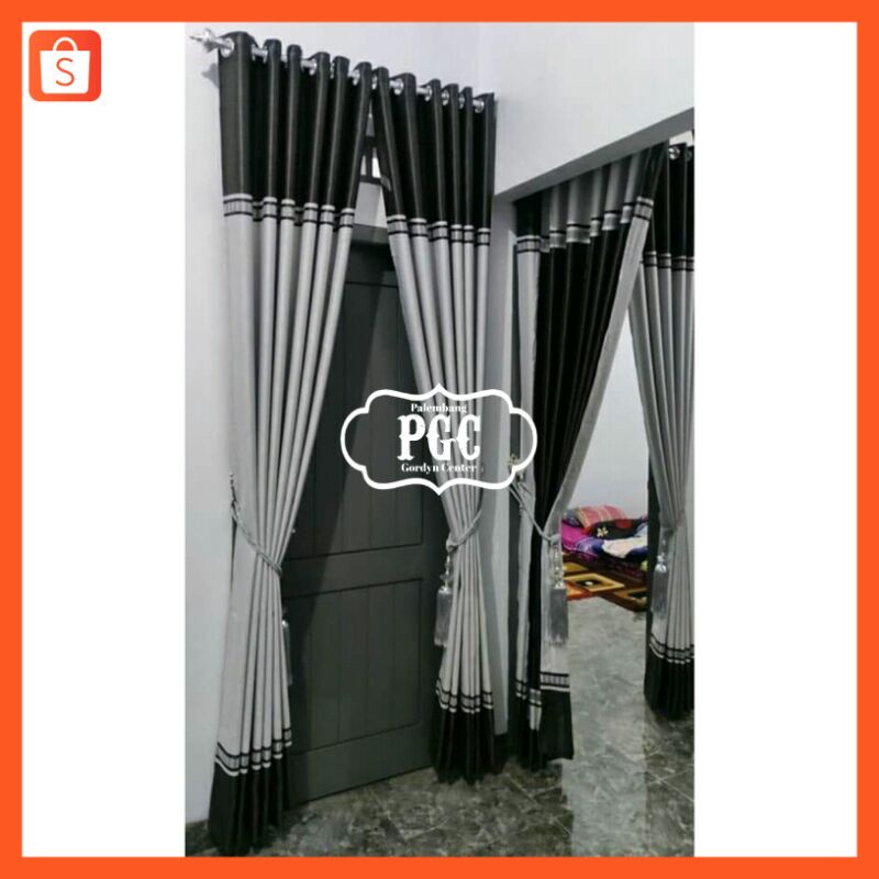 gorden blackout 12 lobang smokring tinggi 220cm minimalis hordeng korden tirai tebal