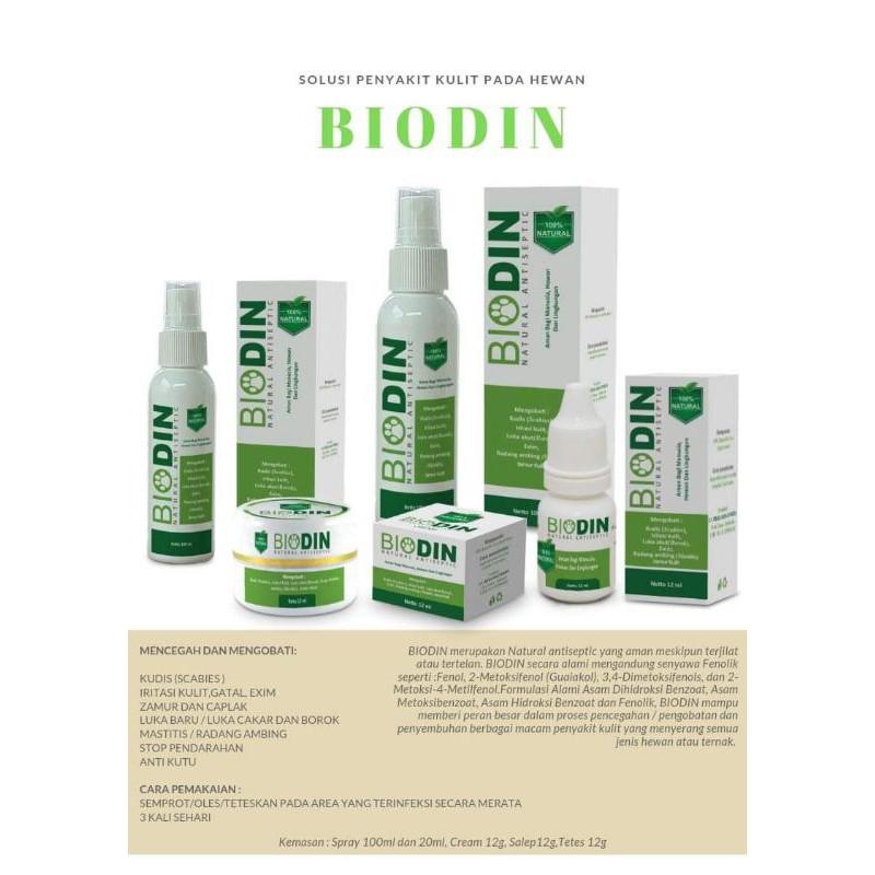 Biodin Spray /Obat jamur Spray kucing
